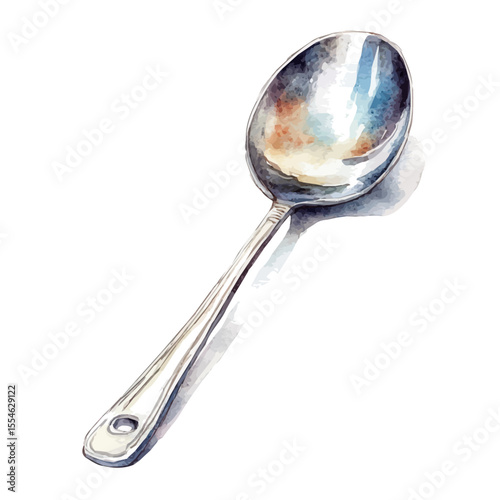 Ladle, watercolor clipart vector, isolated on a white background.