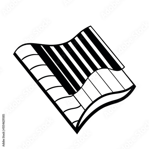 Piano Keys Flowing into Music Sheets Design