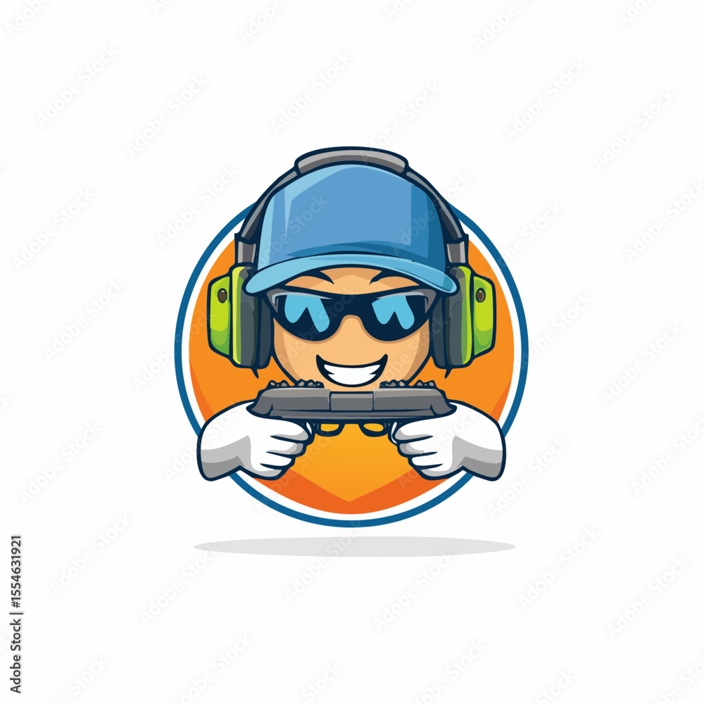 Fototapeta premium vector illustration of a man in a helmet