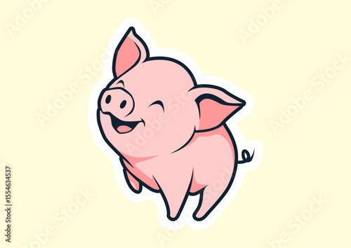 cute pig vector icon illustration cartoon
