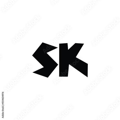 SK monogram logo design letter text name symbol monochrome logotype alphabet character simple logo