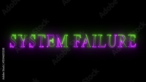 Bright neon text animation. Technological chaos, disconnection, disconnection technological debate, reality of connectivity problems in the digital world 4k video