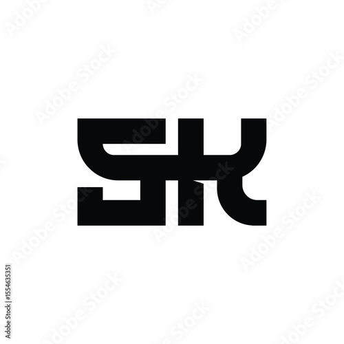 SK monogram logo design letter text name symbol monochrome logotype alphabet character simple logo