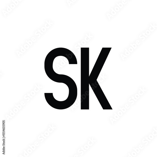 SK monogram logo design letter text name symbol monochrome logotype alphabet character simple logo