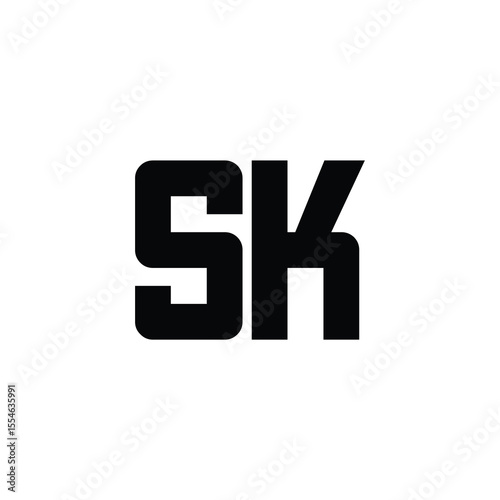 SK monogram logo design letter text name symbol monochrome logotype alphabet character simple logo