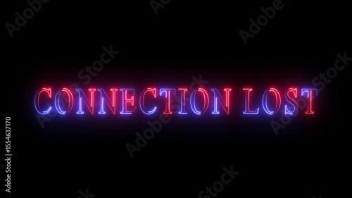 Bright neon text animation. Technological chaos, disconnection, disconnection technological debate, reality of connectivity problems in the digital world 4k video