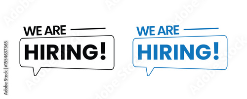 We Are Hiring Banner with Bold Text in Speech Bubble