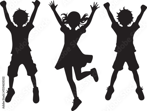 jumping people silhouettes