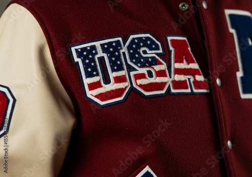 USA Varsity Jacket with Patched Letters