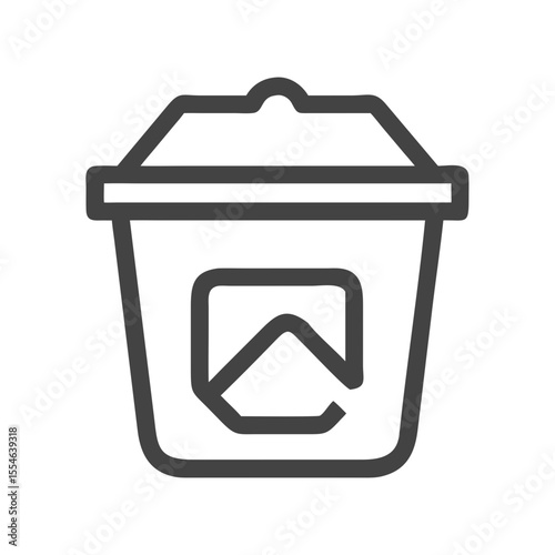 Trash can icon outline for waste management and recycling concepts  
