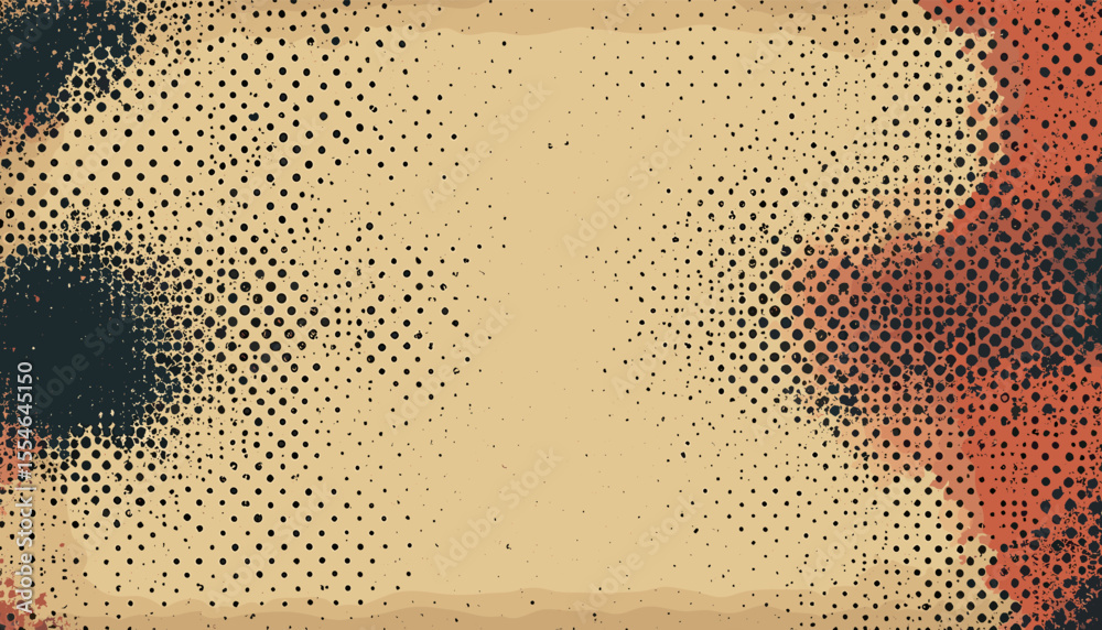 custom made wallpaper toronto digitalVintage Halftone Background with Grunge Texture in Red and Black Dots on Beige Canvas for Retro Design Projects