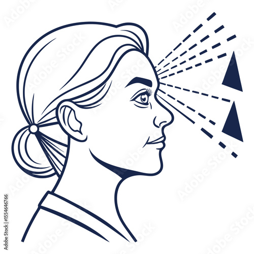 Isolated facial recognition icon on a white background, symbolizing biometric security.