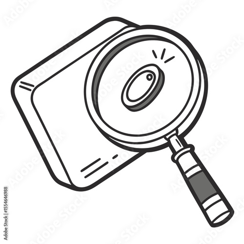 Isolated vector icon of a search engine on a white background, representing online information retrieval.