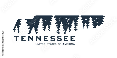 Tennessee. Hand drawn USA state name silhouette on white background. Modern typography for t shirt prints, posters, stickers, cards, souvenirs. Vector vintage illustration.