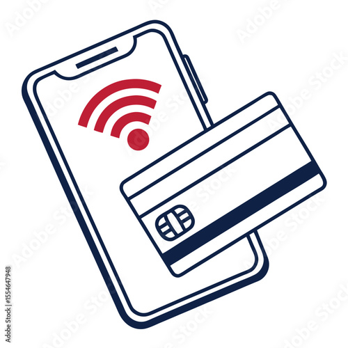 Vector mobile payment icon on a white background, representing secure and convenient digital transactions.