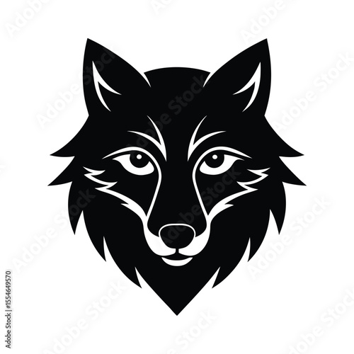 Wolf head vector silhouette art illustration
