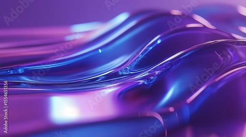 Abstract purple water drops create a flowing wave pattern with a colorful, light-filled texture, perfect for a dynamic art backdrop