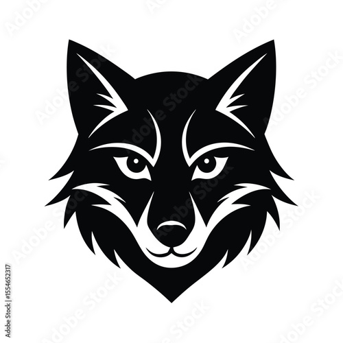Wolf head vector silhouette art illustration