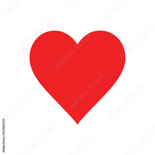 Red Heart Symbol Vector Illustration on White Background