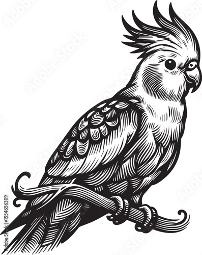 Cockatiel Parrot Vector 