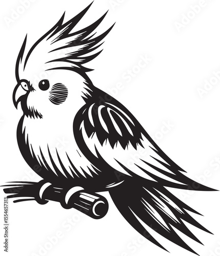 Cockatiel Parrot Vector 