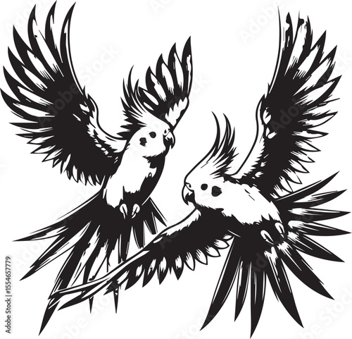 Cockatiel Parrot Vector 