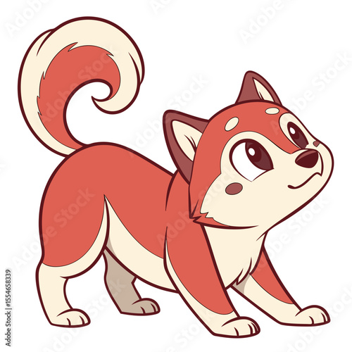 cute shiba inu isolated on white background