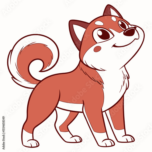 cute shiba inu isolated on white background
