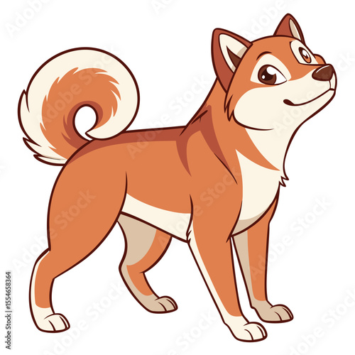 cute shiba inu isolated on white background