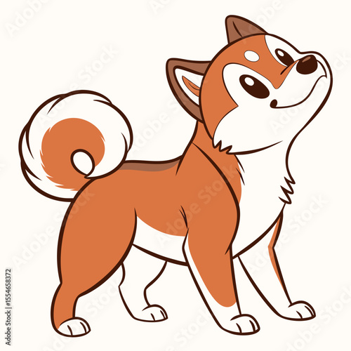 cute shiba inu isolated on white background