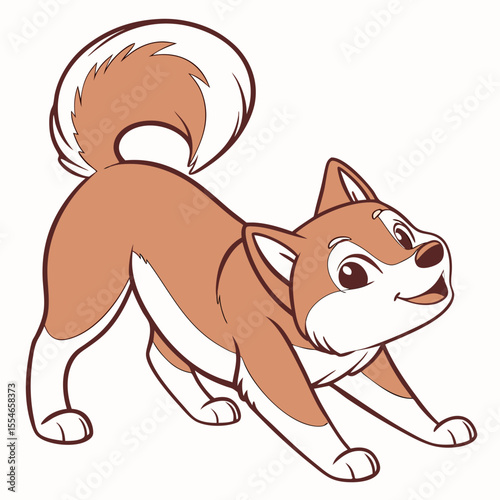 cute shiba inu isolated on white background