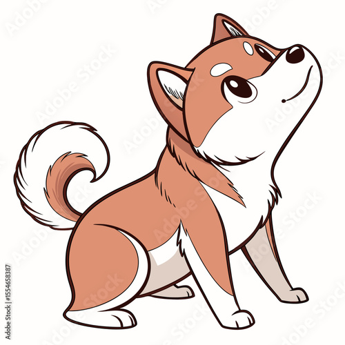 cute shiba inu isolated on white background