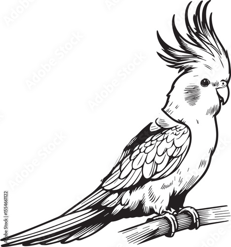 Cockatiel Parrot Vector 