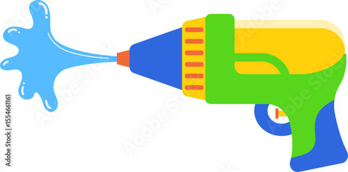 Colorful Kids Water Gun Illustration