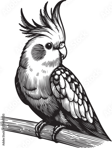 Cockatiel Parrot Vector 