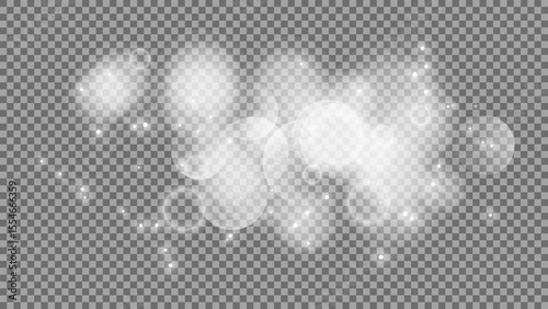 Bokeh circles on transparent background