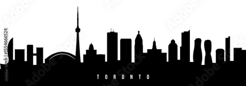 Vector silhouette illustration of Toronto City urban skyline. Modern minimalist cityscape graphic, perfect for travel, banners or backgrounds.