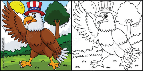 4th of July Eagle Wearing an American Hat 
