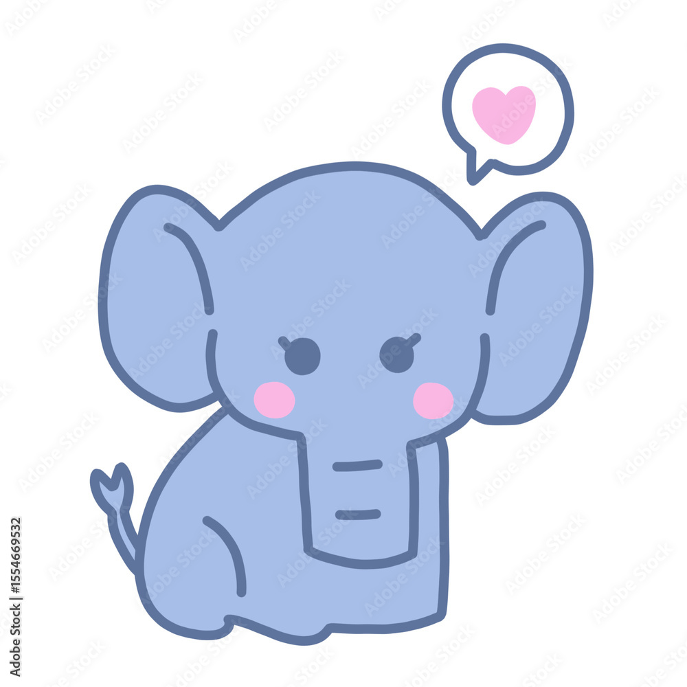 Fototapeta premium baby elephant cartoon