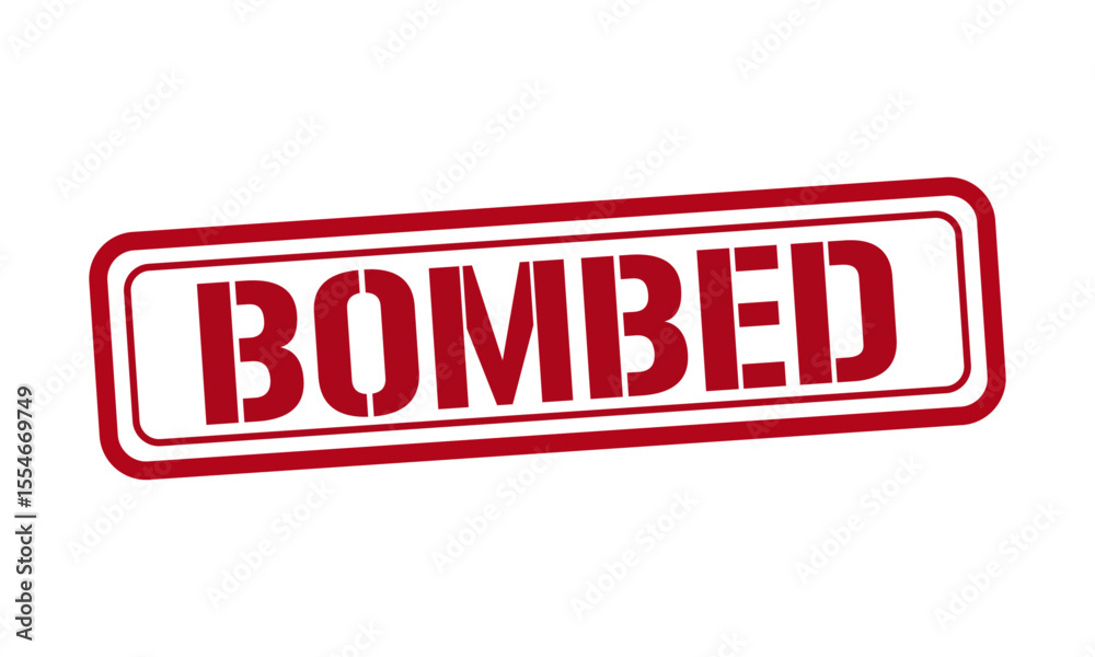 Fototapeta premium BOMBED red stamp text vector, rubber stamp