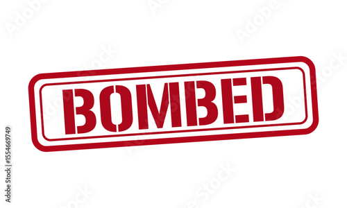 BOMBED red stamp text vector, rubber stamp