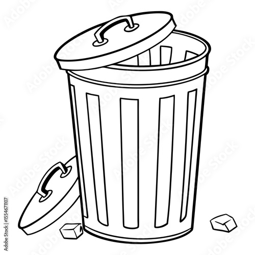 trash can isolated on white background