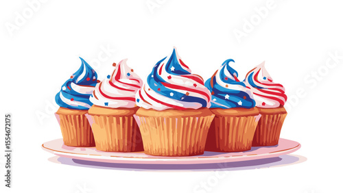 american flag theme cupcake with candles