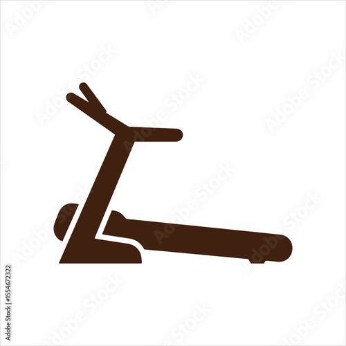 Simple black silhouette of a treadmill for exercise and fitness