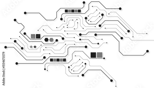 Abstract Technology Background , circuit board with copy space stock illustration.