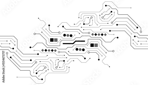 Abstract digital background with technology circuit board texture. Electronic motherboard illustration. Communication and engineering concept. Vector illustration