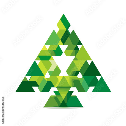 A unique interpretation of nature using structured polygonal forms in a clean vector look.