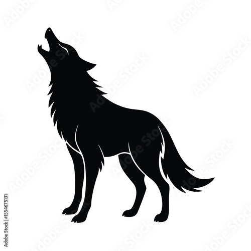 Howling wolf vector silhouette 
