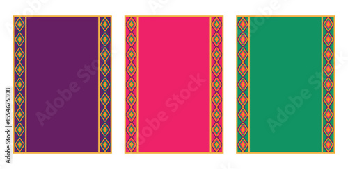 Set of backgrounds on the theme of Mexican culture. Set of backgrounds with ornament. Cinco de Mayo, fiesta. Vector illustration for invitations, postcards, advertising.