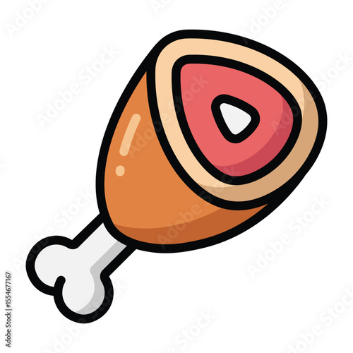Simple Ham colorful icon. The icon can be used for websites, print templates, presentation templates, illustrations, etc	
